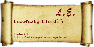 Ledofszky Elemér névjegykártya